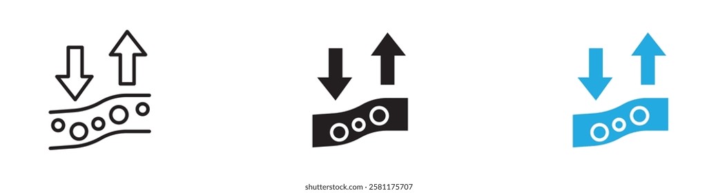 Low and high cholesterol icon black white vector outline