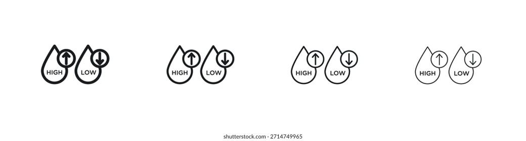 Ícone de colesterol baixo e alto Eps10. ícones design gráfico