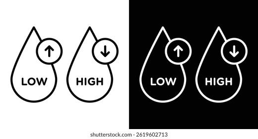 Low and high cholesterol icon Vector symbol in trendy flat style