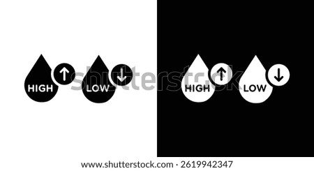 Low and high cholesterol icon vector, solid logo illustration, pictogram