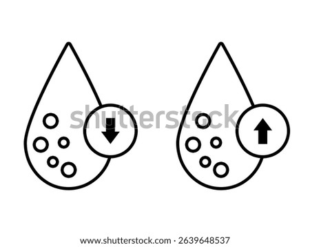 Low and high cholesterol set icon isolated on white background.