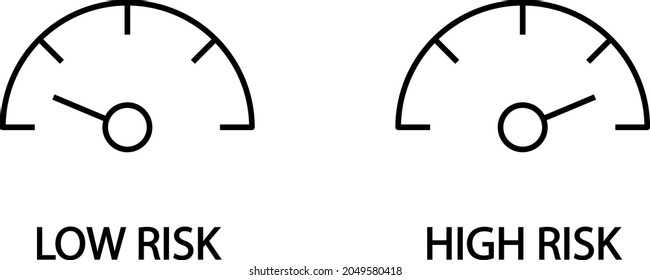 Low , high risk icon , vector illustration