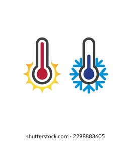 Low and high temperature design vector, Thermometer icon 