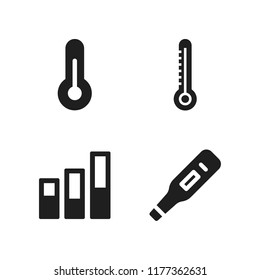 low icon. 4 low vector icons set. thermometer and battery levels icons for web and design about low theme