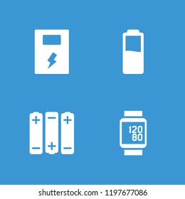 Low icon. collection of 4 low filled icons such as battery. editable low icons for web and mobile.