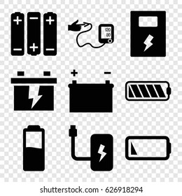 Low icons set. set of 9 low filled icons such as battery, blood pressure
