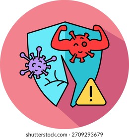 Ilustración vectorial isométrica del ícono de la condición de baja inmunidad