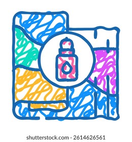 low impact dyes sustainable fashion doodle icon sketch vector. low impact dyes sustainable fashion sign. isolated symbol illustration
