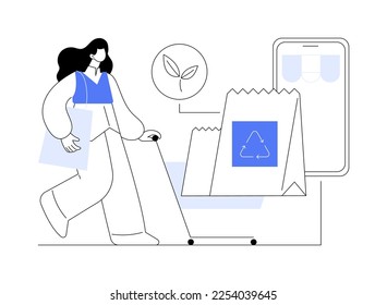 Low impact packaging abstract concept vector illustration. Sustainable shipping box, innovative packaging materials, ecommerce, eco friendly, recyclable container, zero waste abstract metaphor.