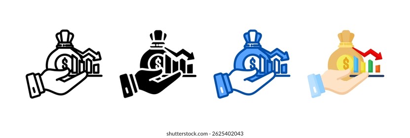 Paquete de conjunto de iconos de bajos ingresos. Colección de iconos de estilo múltiple perfecta para Sitios web, App y presentaciones. Colección de icono de Vector simple