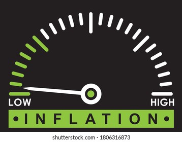 low inflation rate - state of economy monitoring illustration template