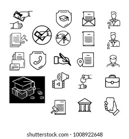 Low, justice icon set