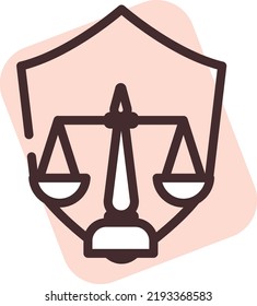 Baja justicia, ilustración, vector sobre fondo blanco.