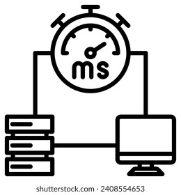 Ilustración vectorial de línea de icono de baja latencia