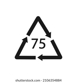 Low Lead Glass. Glass recycling code 75 GL. Vector illustration