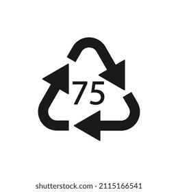 Low Lead Glass. Glass recycling code 75 GL. Vector illustration
