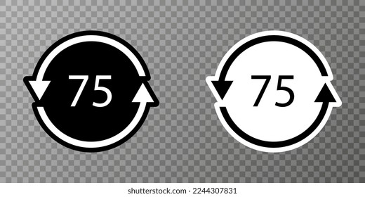 Low Lead Glass. Glass recycling code 75 GL. Vector illustration