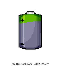 low level battery energy game pixel art retro vector. bit low level battery energy. old vintage illustration