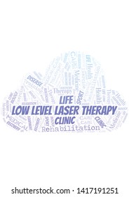 Low Level Laser Therapy word cloud. Wordcloud made with text only.