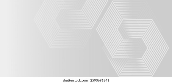 Low light Ash colour abstract gradient background with glowing hexagons shapes pattern design background vector illustration. Perfect for modern projects, basktop wallpaper, business, poster, banner.