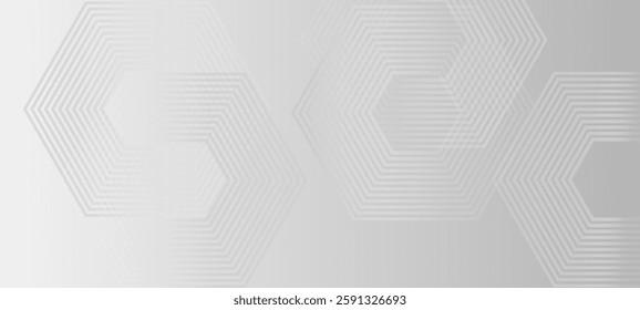 Low light Ash colour abstract gradient background with glowing hexagons shapes pattern design background vector illustration. Perfect for modern projects, basktop wallpaper, business, poster, banner.