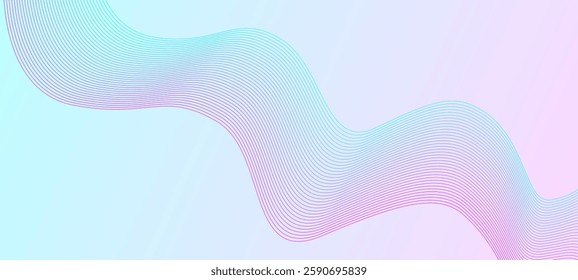 Low light sky blue colour and soft pink colour abstract gradient background with wave pattern shape glowing lines design background vector illustration eps10.