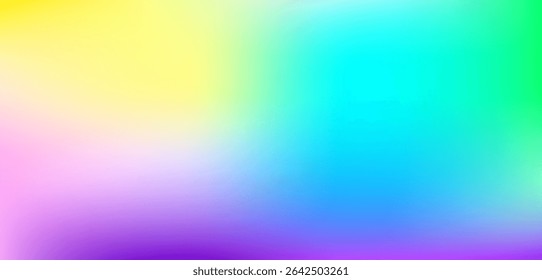 Azul-celeste de pouca luz - amarelo - gradiente de cor verde e roxo do arco-íris - efeito borrado mínimo. Design - textura. 