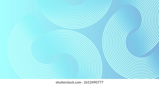 Low light soft sky blue gradient background with geomatric circle lines design background vector illustration. Futuristic smooth templates . Perfect for modern artwork,backdrop,banner.