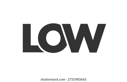 LOW logo design template with strong and modern bold text. Initial based vector logotype featuring simple and minimal typography. Trendy company identity ideal for businesses brand presence.
