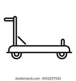 Low luggage trolley icon outline vector. Perfect delivery. Moving support