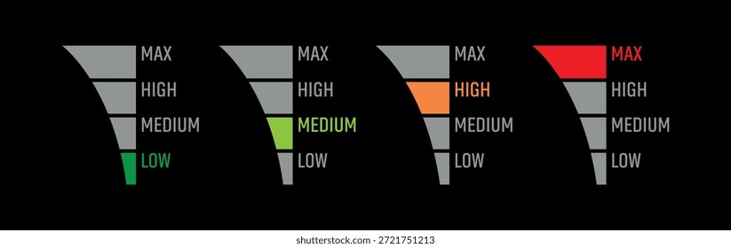 Low-Max-Symbol auf schwarzem Hintergrund