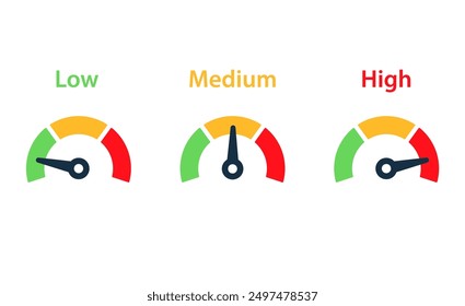 Low Medium High dial icon. Clipart image isolated on white background