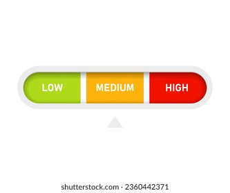 Low medium high level horizontal bar icon. Clipart image isolated on white background