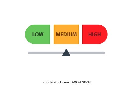 Low Medium High priority bar icon. Clipart image isolated on white background