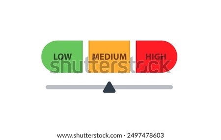 Low Medium High priority bar icon. Clipart image isolated on white background