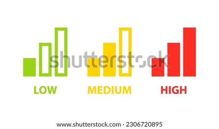 low medium high symbol. Clipart image isolated on white background