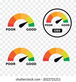 Low, Moderate and High gauges vector eps 10