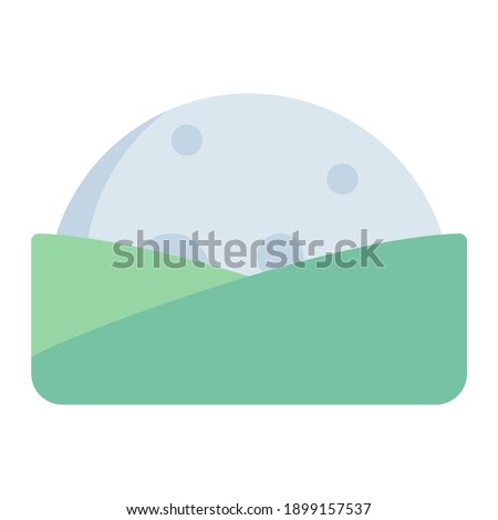 low moonrise and moonset in hill using soft color and flat style