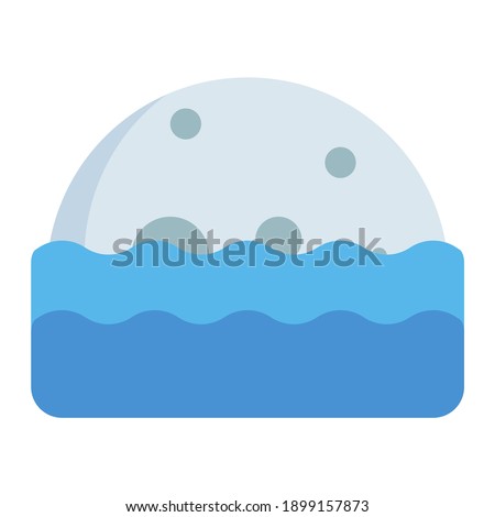 low moonrise and moonset in sea using soft color and flat style