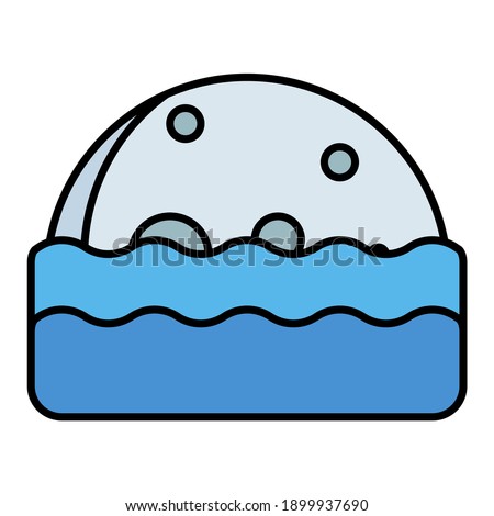low moonrise and moonset in sea using soft color and filled line style