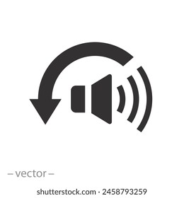 low noise level icon, reduction quiet, volume reduce, less hear, speaker flat symbol on white background - vector illustration