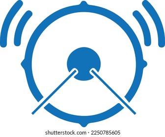 Low noise level icon, low volume icon blue vector