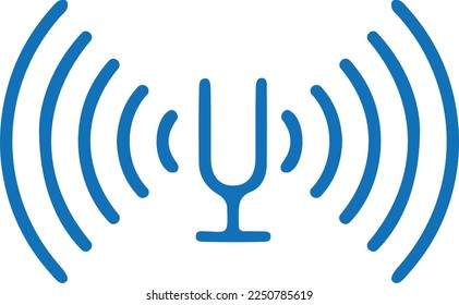 Low noise level icon, low volume icon blue vector