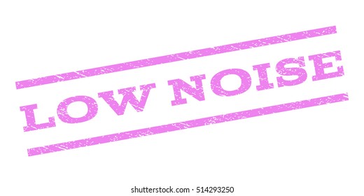 Low Noise watermark stamp. Text caption between parallel lines with grunge design style. Rubber seal stamp with dirty texture. Vector violet color ink imprint on a white background.