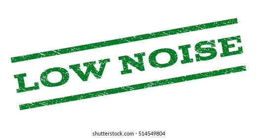 Low Noise watermark stamp. Text caption between parallel lines with grunge design style. Rubber seal stamp with scratched texture. Vector green color ink imprint on a white background.