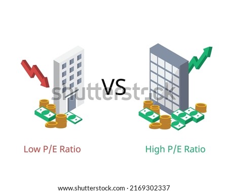 low PE ratio and high PE ratio to show  value of company stock