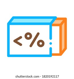 Low Percentage Butter Icon Vector. Low Percentage Butter Sign. Color Contour Symbol Illustration