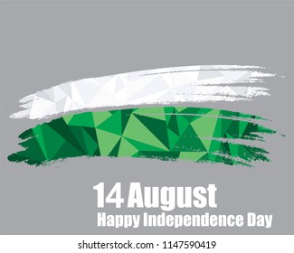 Low ploy flag background for Pakistan independence day.