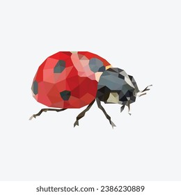 Low ploy lady bug illustration