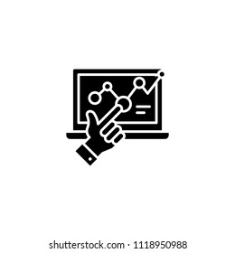 Low point black icon concept. Low point flat  vector symbol, sign, illustration.